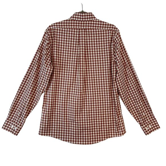 Brooks Brothers Regent Shirt Men's M Brown White Button Up Plaid Supima Cotton - Picture 3 of 6